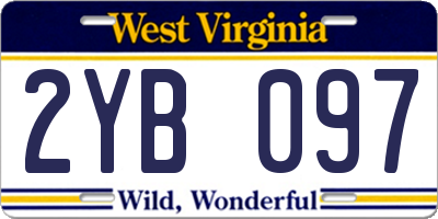 WV license plate 2YB097