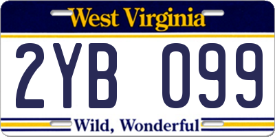 WV license plate 2YB099