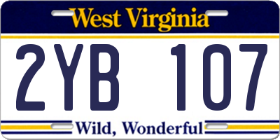 WV license plate 2YB107