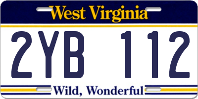 WV license plate 2YB112