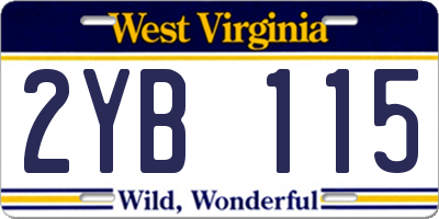 WV license plate 2YB115