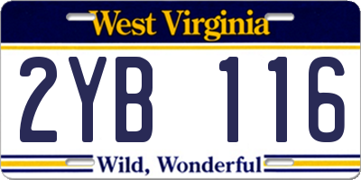 WV license plate 2YB116