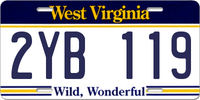 WV license plate 2YB119