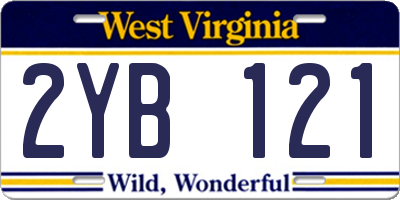 WV license plate 2YB121