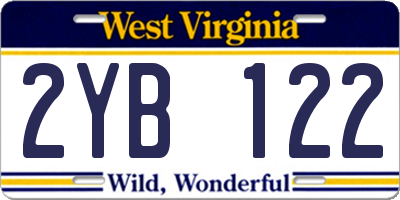 WV license plate 2YB122
