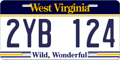 WV license plate 2YB124