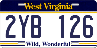 WV license plate 2YB126