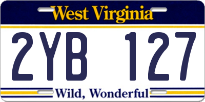 WV license plate 2YB127