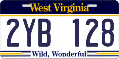 WV license plate 2YB128