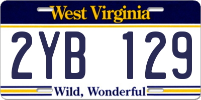 WV license plate 2YB129