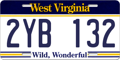 WV license plate 2YB132