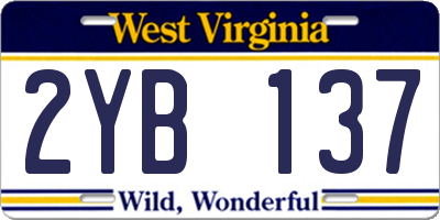 WV license plate 2YB137