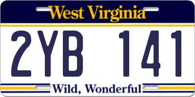 WV license plate 2YB141