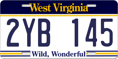 WV license plate 2YB145