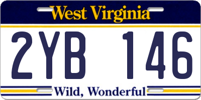 WV license plate 2YB146