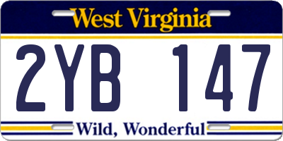 WV license plate 2YB147