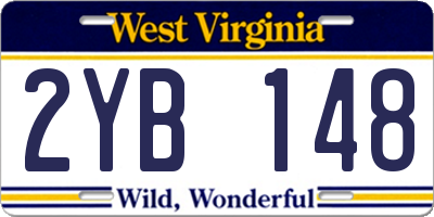 WV license plate 2YB148
