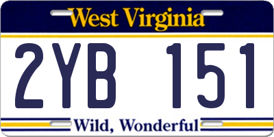 WV license plate 2YB151