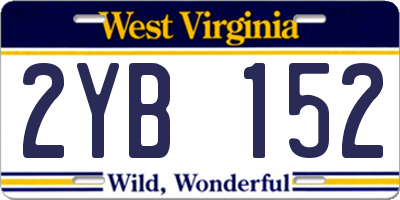 WV license plate 2YB152