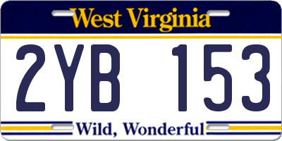 WV license plate 2YB153