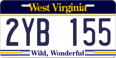 WV license plate 2YB155