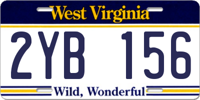WV license plate 2YB156