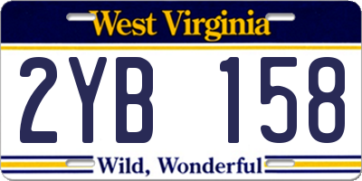 WV license plate 2YB158