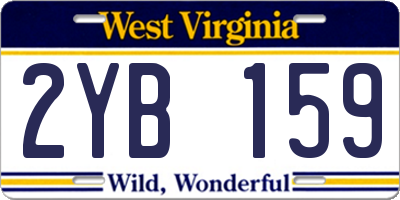 WV license plate 2YB159