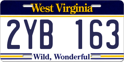 WV license plate 2YB163
