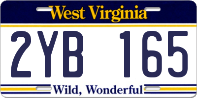 WV license plate 2YB165