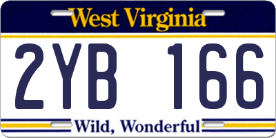 WV license plate 2YB166
