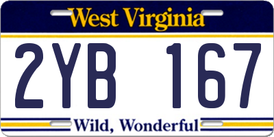 WV license plate 2YB167