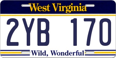 WV license plate 2YB170