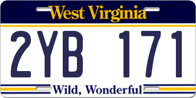 WV license plate 2YB171