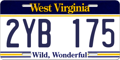 WV license plate 2YB175