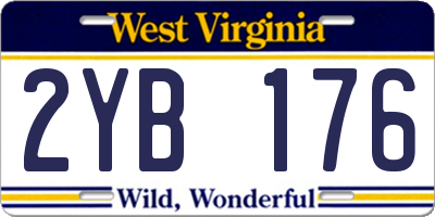 WV license plate 2YB176