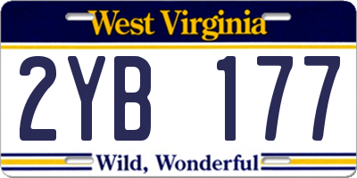 WV license plate 2YB177
