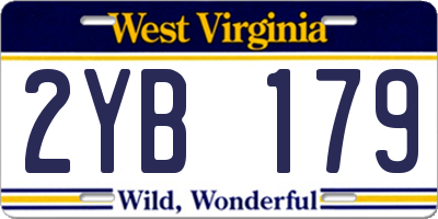 WV license plate 2YB179