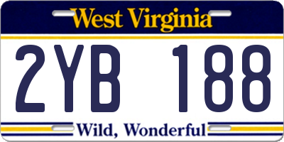 WV license plate 2YB188