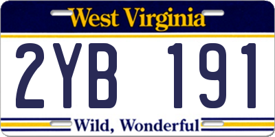 WV license plate 2YB191