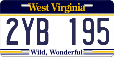 WV license plate 2YB195