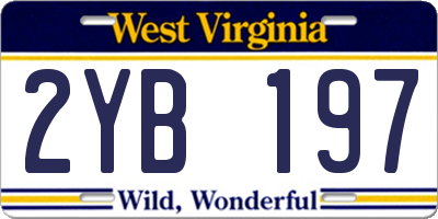 WV license plate 2YB197