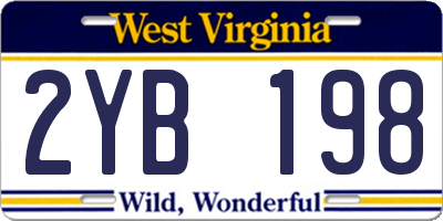 WV license plate 2YB198
