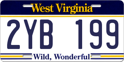 WV license plate 2YB199