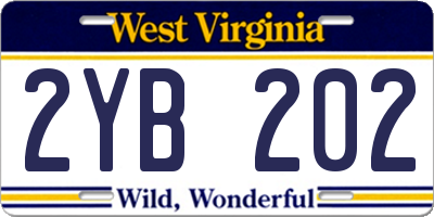 WV license plate 2YB202