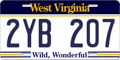 WV license plate 2YB207