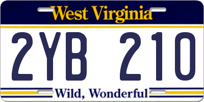 WV license plate 2YB210