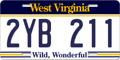 WV license plate 2YB211