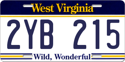 WV license plate 2YB215