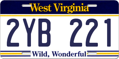 WV license plate 2YB221